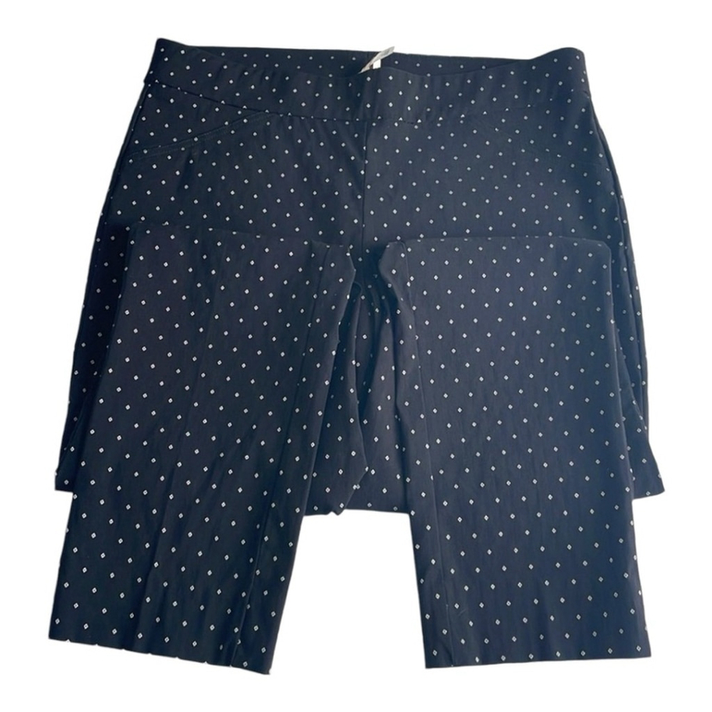 Anne Klein Black Dotted Ankle Pants Size 8